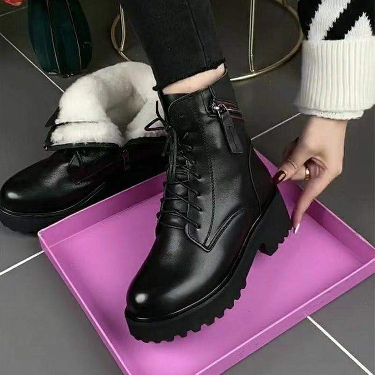 😍【35-40】Ghete Martin călduroase și antiderapante, cu talpă groasă și ghete de catifea 3817205