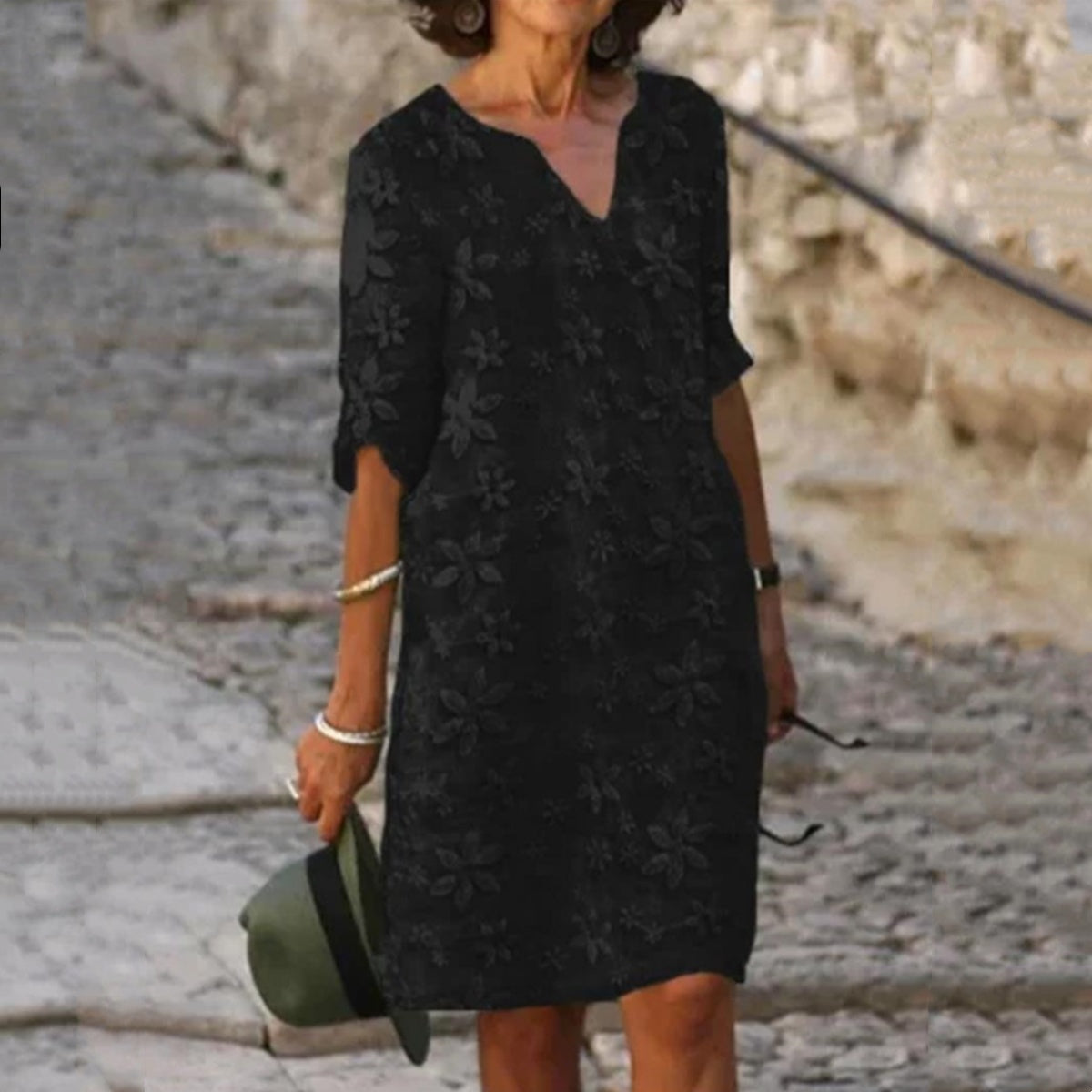 👗【S-5XL】【Koniec letného výpredaja】Bavlnené a ľanové šaty s kvetinovou potlačou