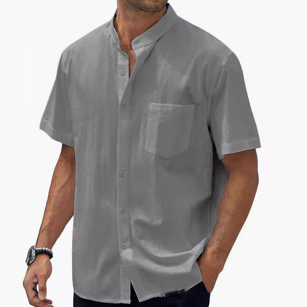 🎉【S-5XL】Cămașă bărbătească nouă, casual, din bumbac și in, mărime mare