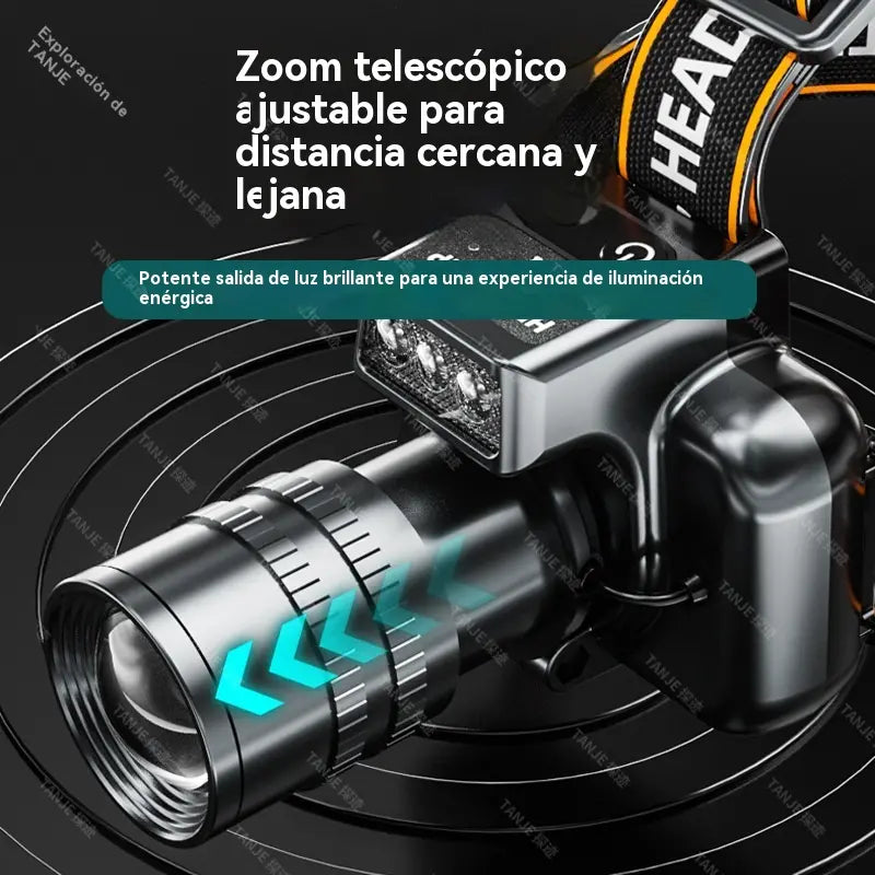 ✨Linterna frontal LED de alta intensidad | Ideal para camping y emergencias