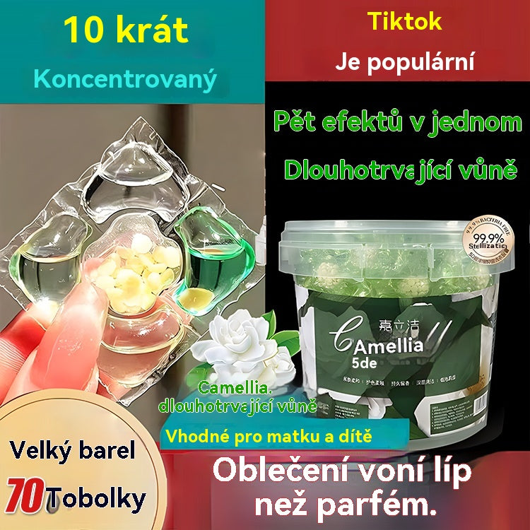 【✨70ks✨】 Extra veľké vedierko s perličkami s vôňou na bielizeň 5 v 1, dlhotrvajúca vôňa, silná dekontaminácia