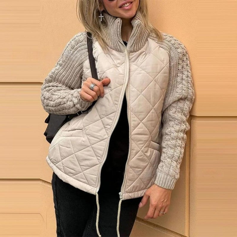 【S-3XL】🔥Jachetă tricotată cu model patchwork pentru femei