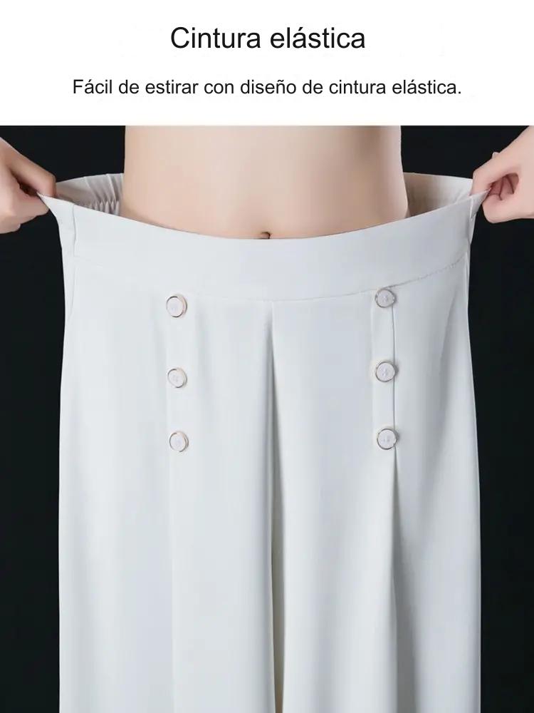 💥【Compra 1 y llévate 1 gratis】Falda de pantalón de pierna ancha y cintura alta drapeada a la moda para mujer