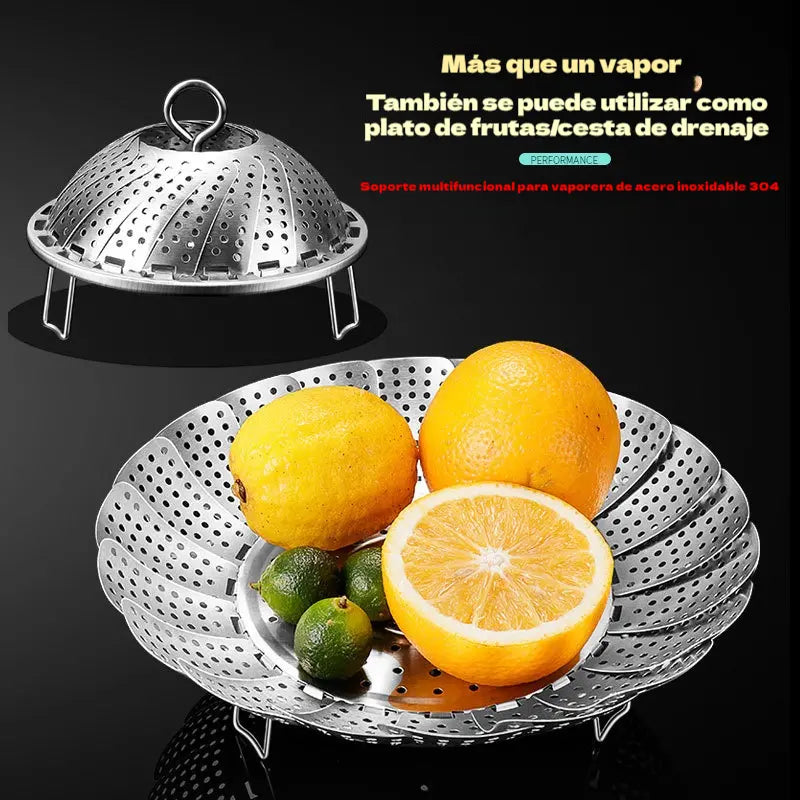 🥳50% de descuento♨️🍲Vaporera extensible de acero inoxidable, material apto para uso alimentario.