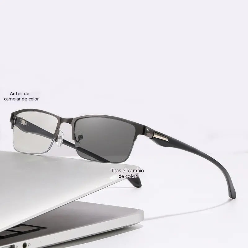 Nuevas gafas de lectura semi al aire para personas de mediana edad y mayores, con funciones de zoom, multifocales, fotosensibles, fotocromáticas y de bloqueo de luz azul.