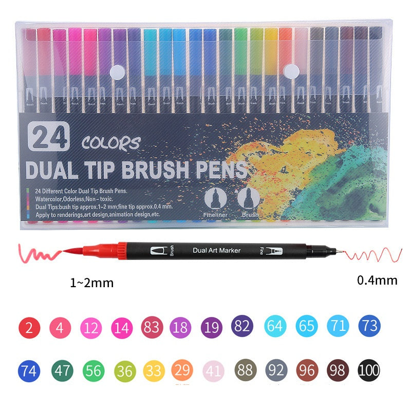 ✨🎨【24/36/60 buc.】Creioane acuarelă cu două fețe, lavabile fără a vă murdări mâinile 3823583