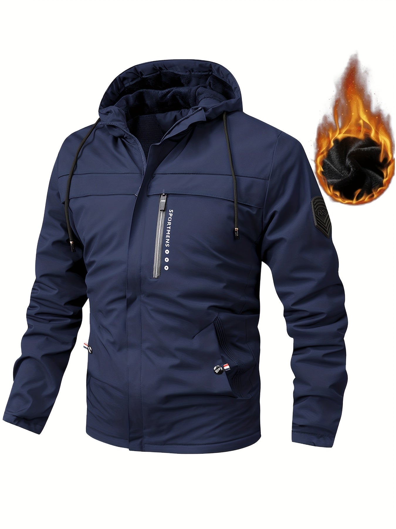 Pánska teplá fleecová bunda s kapucňou Outdoor Winter Jacket Nepremokavá bunda 3823178