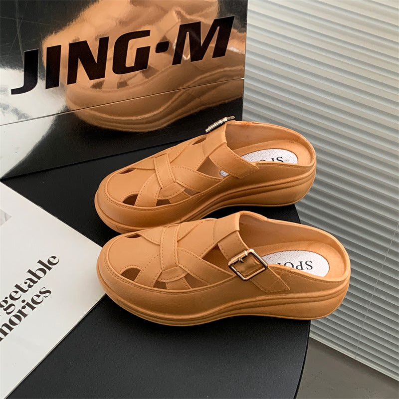 🥿✨【Nové zľavy na produkty】🔥【36-41】 2025 letné duté pohodlné a módne nové klinové papuče a sandále