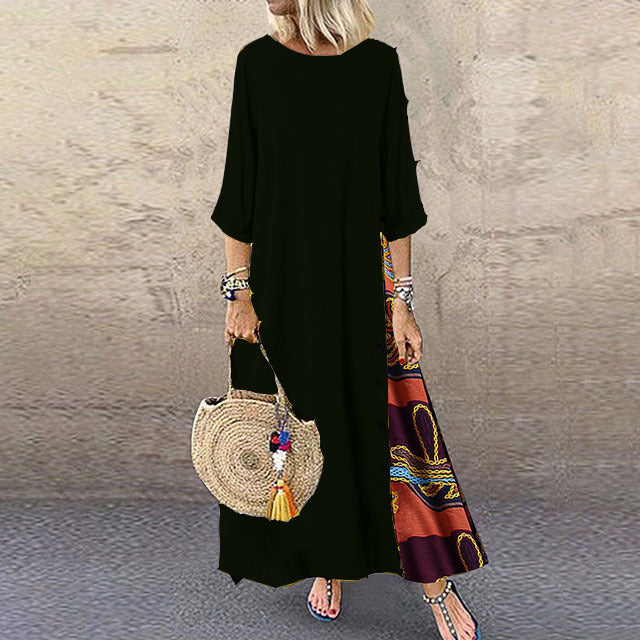 🌾【Ofertă specială】💕💕【M-5XL】 Rochie retro de vară nouă din in - moale și confortabilă la atingere