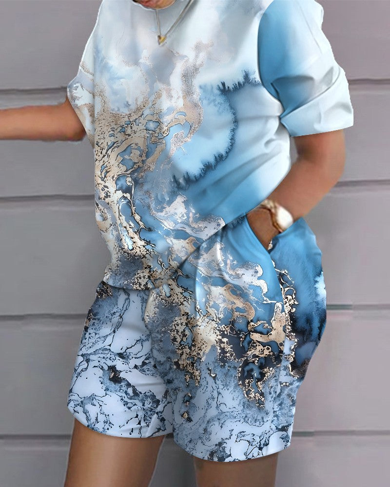 😍neformálny oblek v štýle hip-hopu (top + šortky) 3710140