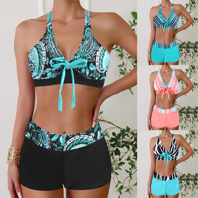 🏊👙【Kúp 1 a 1 dostaneš zadarmo】【S-5XL】🌴 Letné nové elegantné veľké plavky s potlačou, rýchloschnúce dvojdielne plavky