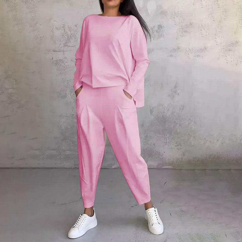 💖Dvojdielna súprava s dlhými rukávmi a nohavicami s výstrihom 3870819