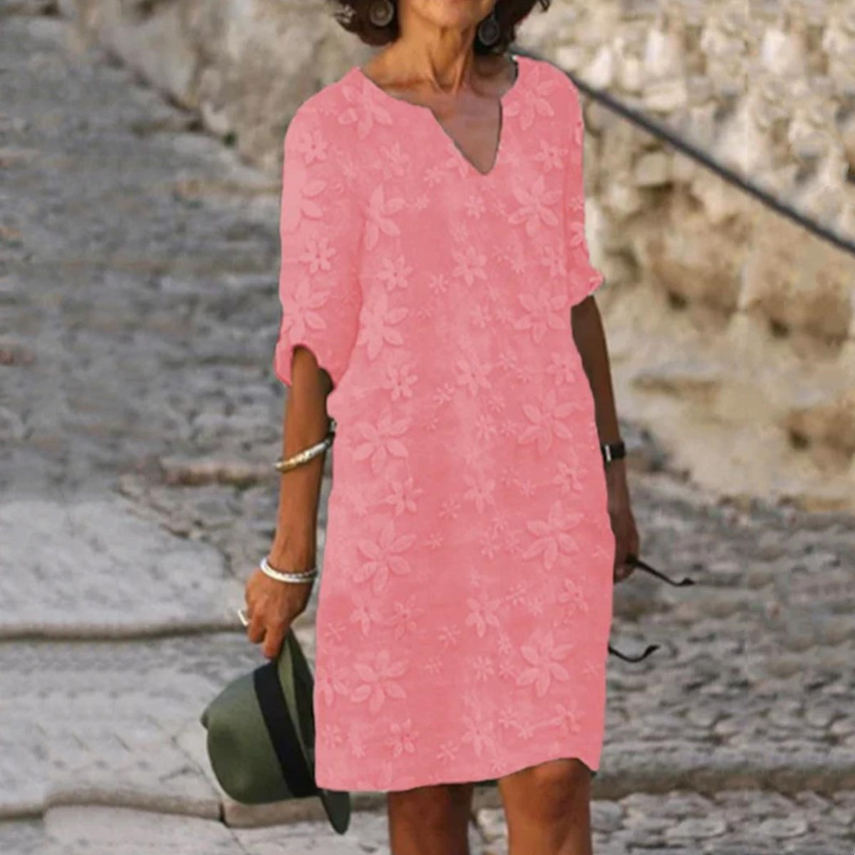 👗【S-5XL】【Koniec letného výpredaja】Bavlnené a ľanové šaty s kvetinovou potlačou