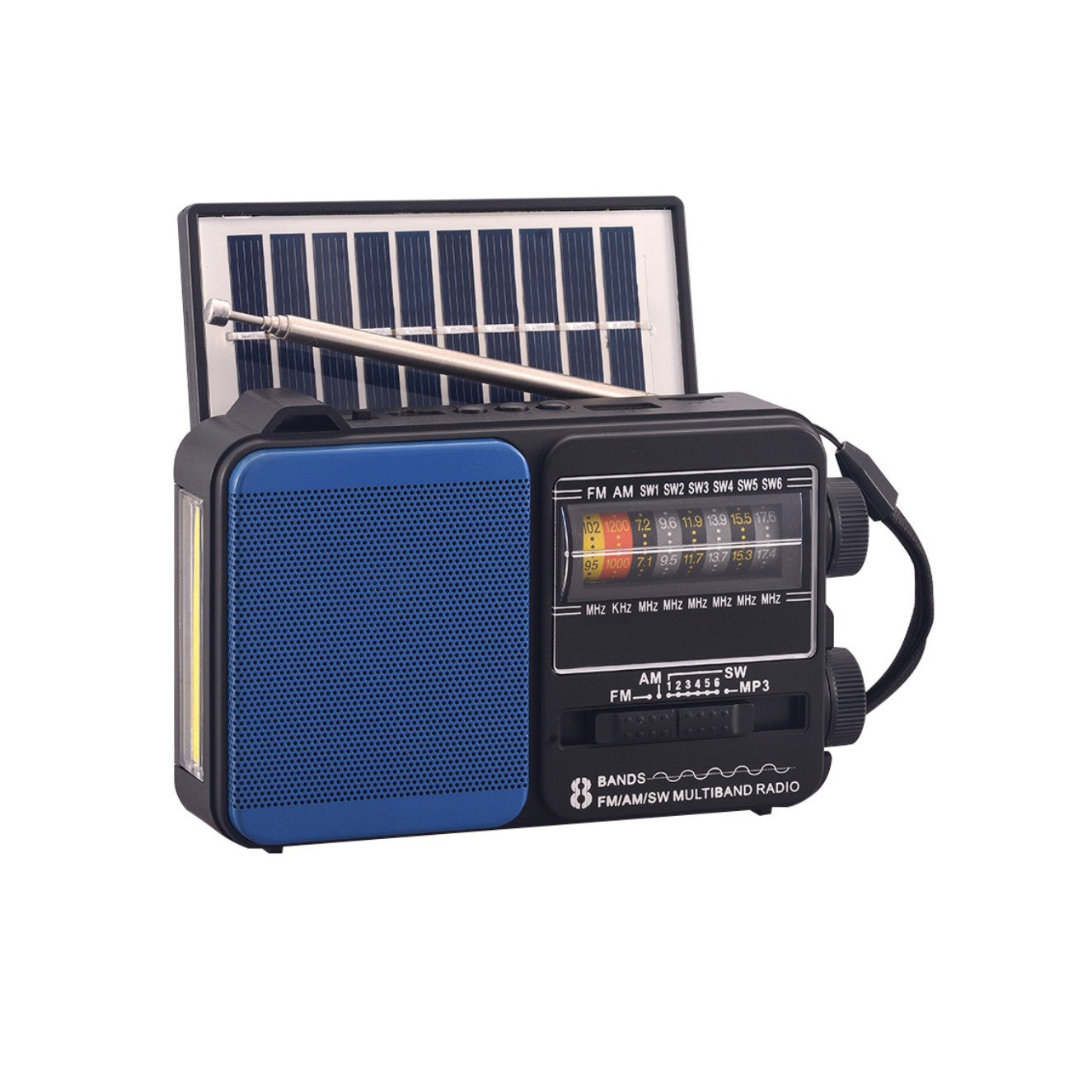 💥🏕️【Autenticidad garantizada】Radio portátil multifuncional con linterna de emergencia, radio AM, disco duro Bluetooth y audio multizona.