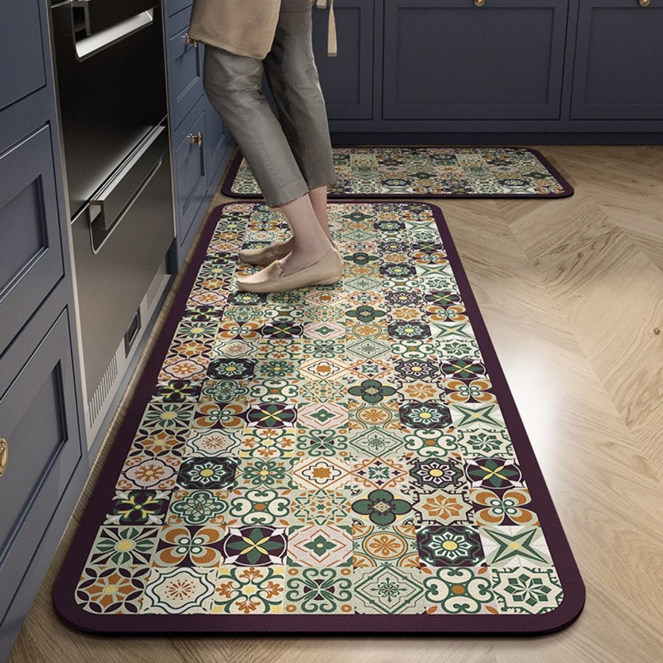 🛁Tapete absorbente ultrarrápido: ¡pisos secos, seguridad garantizada! 🌿【Grande (40*120 cm) + Pequeño (40*60 cm)】