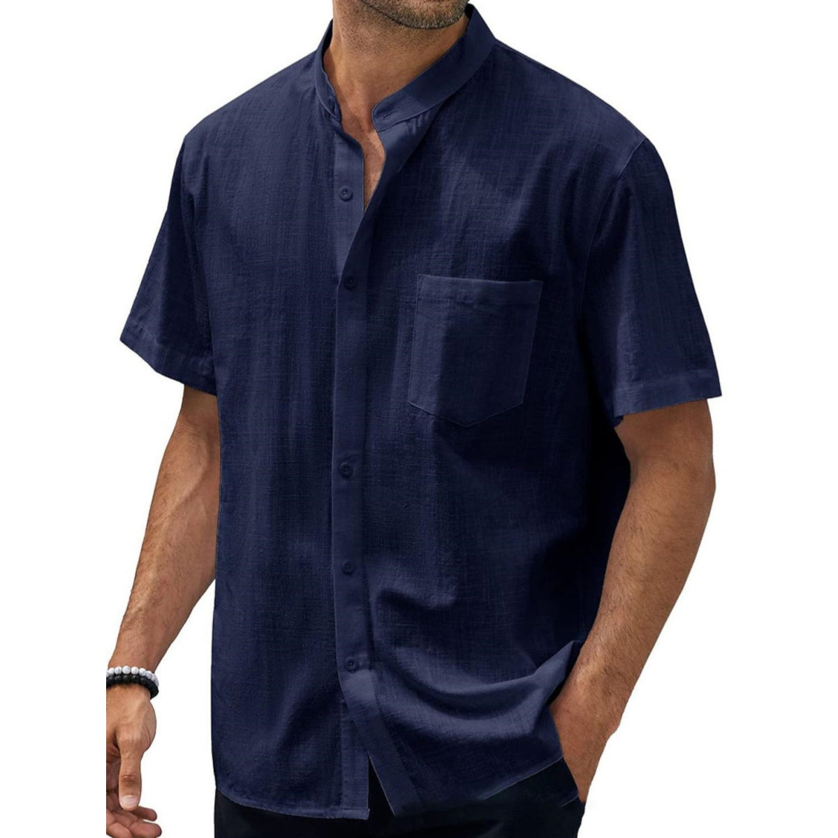 🎉【S-5XL】Cămașă bărbătească nouă, casual, din bumbac și in, mărime mare