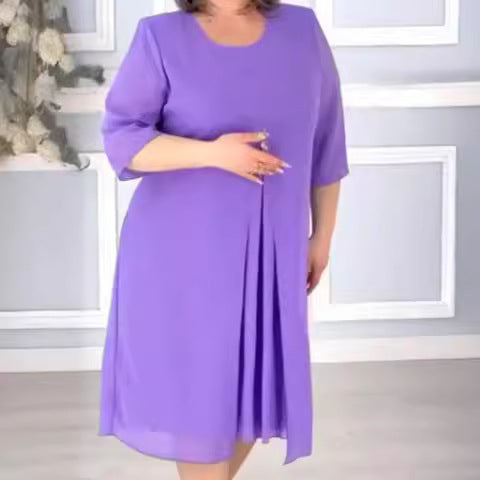 🔥🥰【S-5XL】2024 viacfarebné jednoduché šaty 3716710