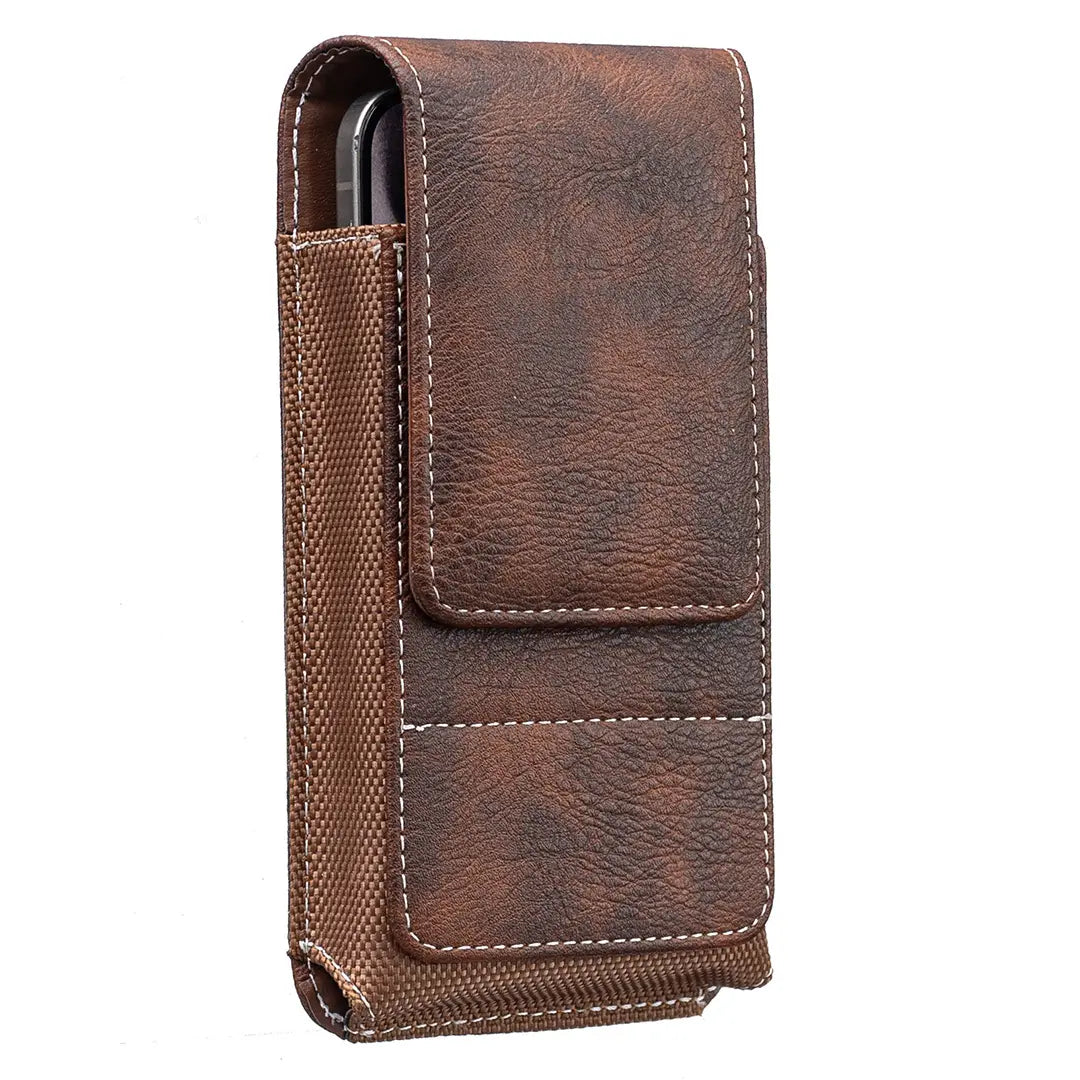 ⚡ Gran descuento | Funda de cuero para móvil con clip para cinturón, cierre magnético y ranura para tarjetas