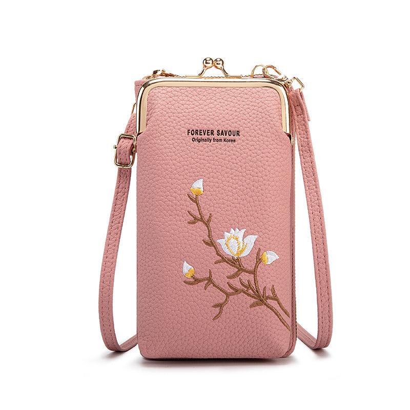 🔥Ponuka posledného dňa - zľava 49 %👜 Cartera cruzada para mujer en piel de vacuno con bordado y correa para el hombro 2025🎁