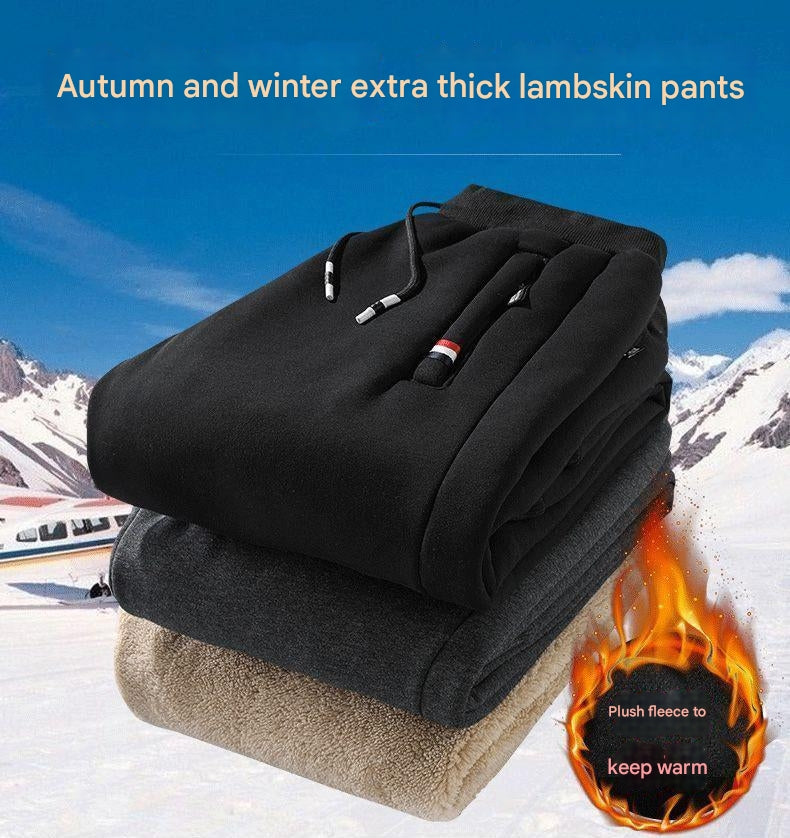 👖Zimné pánske ležérne teplé tepláky zo zahustenej jahňacej vlny 3823414