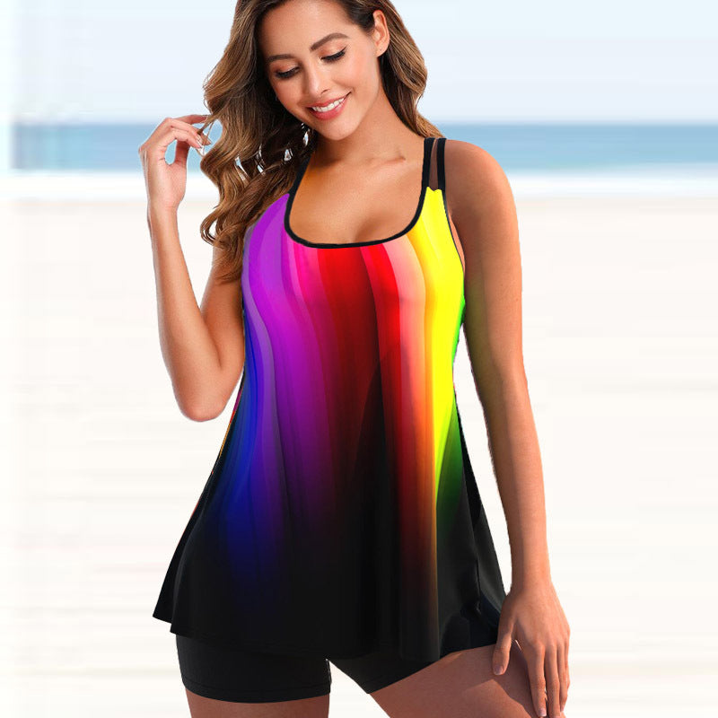 🏊👙【Ofertă nouă】Costum de baie pentru femei, mărime mare, cu imprimeu, pentru vară, moale, confortabil și cu uscare rapidă