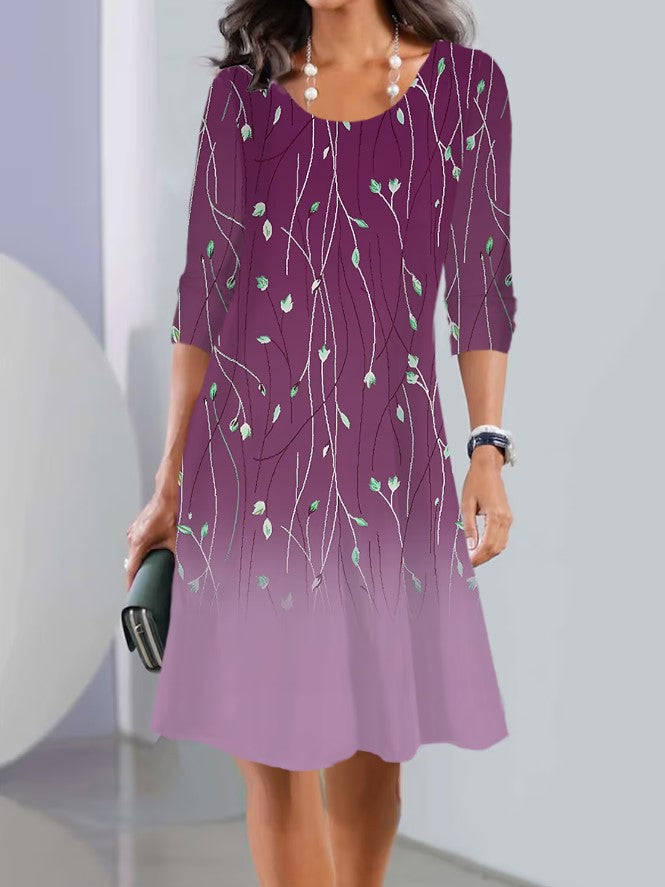 🌼👗【S-5XL】Nové jesenné midi šaty s okrúhlym výstrihom a dlhým rukávom 3713727