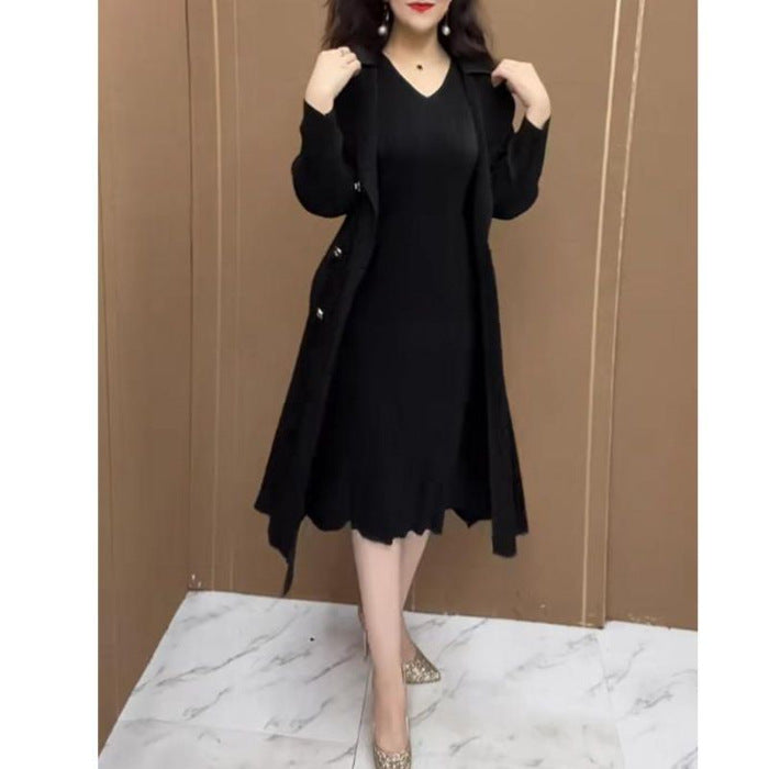 🍂【M-4XL】Jachetă de toamnă elastică, imitație de vânt, din două piese, 3746971