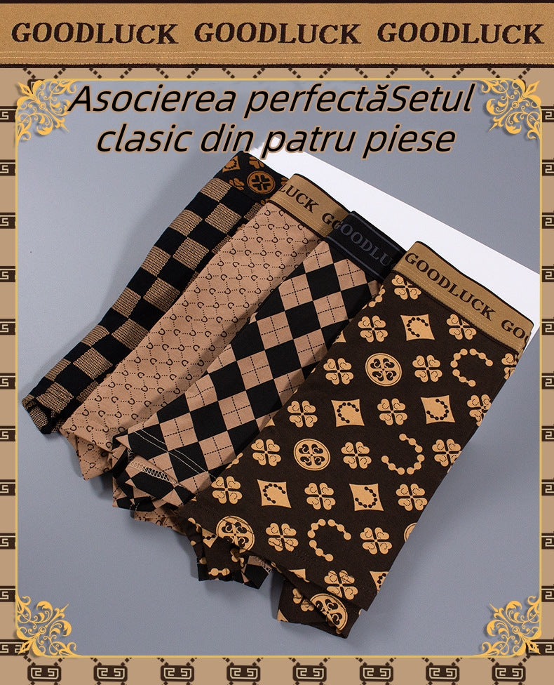 ✨【Špeciálna domýšľavosť pre bărbați】🩲Súprava 4 kusov chiloți pre bărbați s klasickým lux de înaltă calitate 3718161