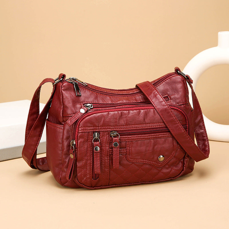 🔥2024 nová veľkokapacitná mäkká kožená taška cez rameno/crossbody kabelka