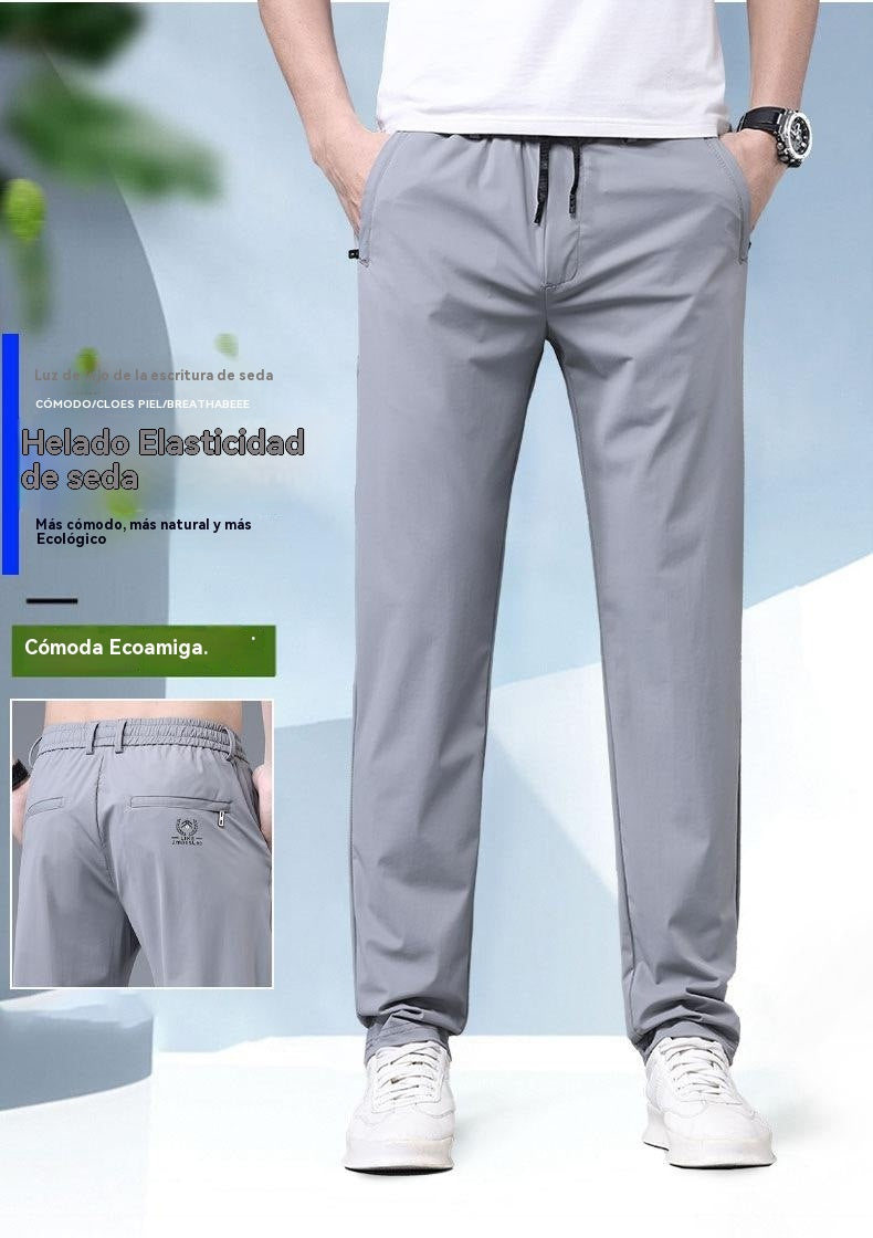 【40-115kg】🔥Nuevos pantalones elásticos de seda helada para primavera y verano 2025.
