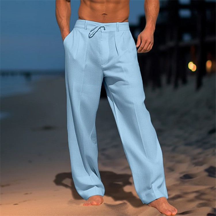 🏖️👖【Descuento de verano – 50% 🔥】【S–3XL】😍 Pantalones casuales de lino para hombre en tallas grandes, cómodos y transpirables, ideales para el día a día y las vacaciones.
