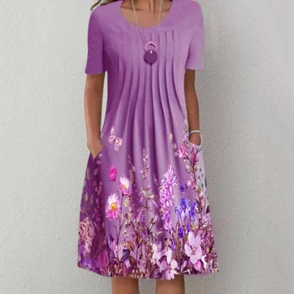 🌸🦋Nové dámské šaty s kulatým výstřihem a potiskem(S-3XL)3705260