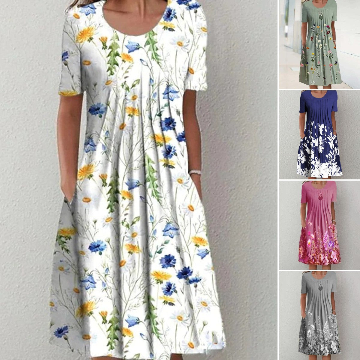 🌸🦋Nové dámské šaty s kulatým výstřihem a potiskem(S-3XL)3705260