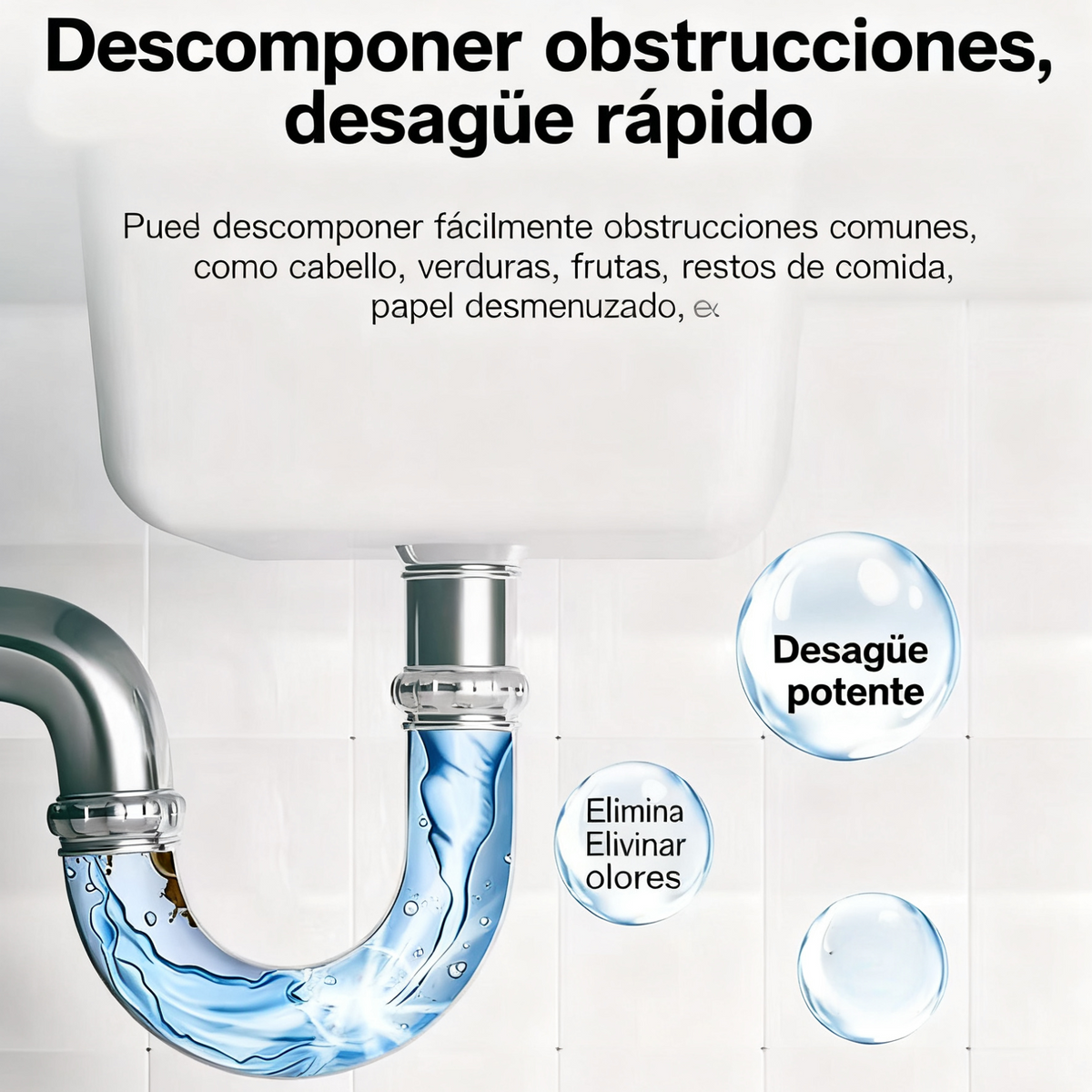 🛁💦【Compra 1 y llévate 1 gratis】🌟Limpiador de fregaderos y desagües: espuma de alta densidad a partir de extractos y enzimas en descomposición.