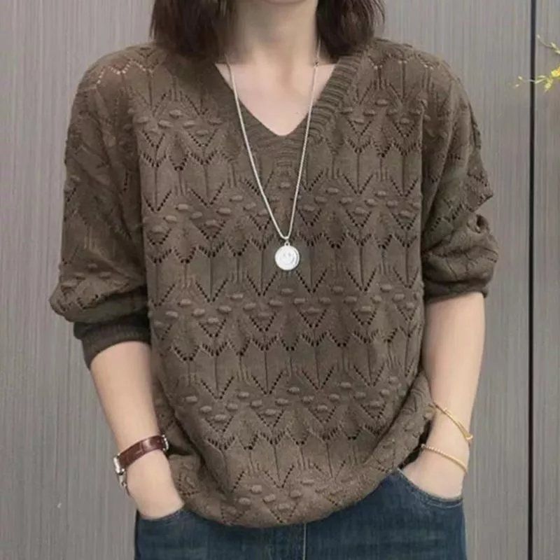 【M-3XL】Nový dámsky sveter s dlhým rukávom 3790246