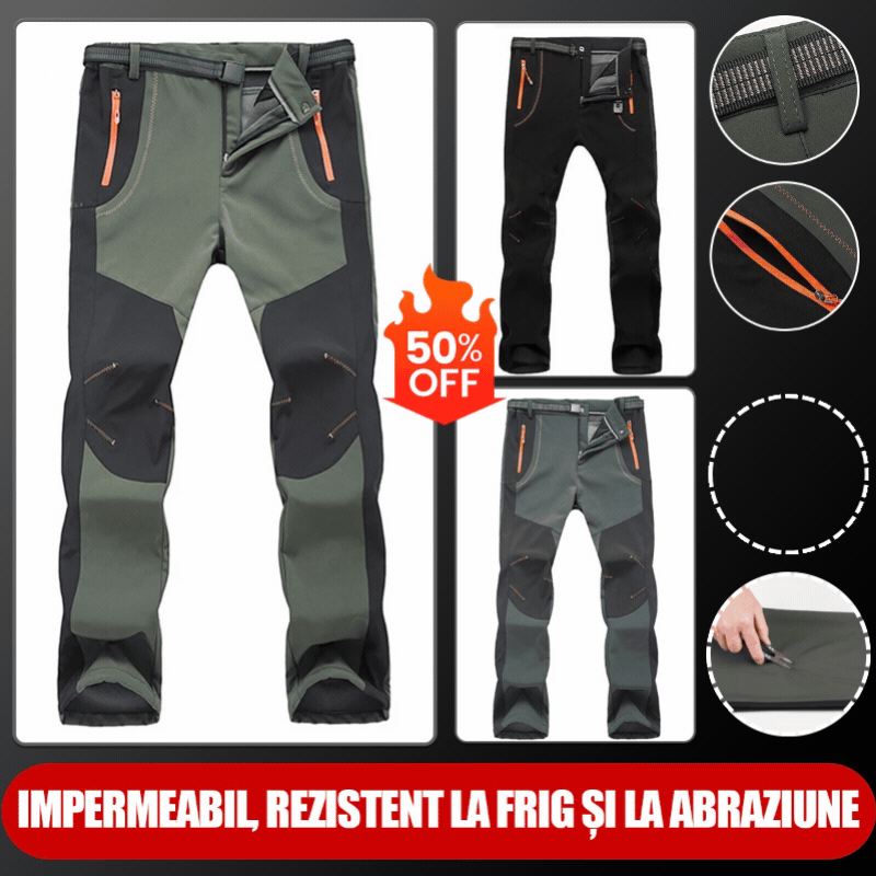 【💥Alta calidad】【S-5XL】Pantalones de senderismo para hombre, suaves, impermeables, a prueba de viento, transpirables, cálidos y gruesos, de polar para deportes al aire libre.