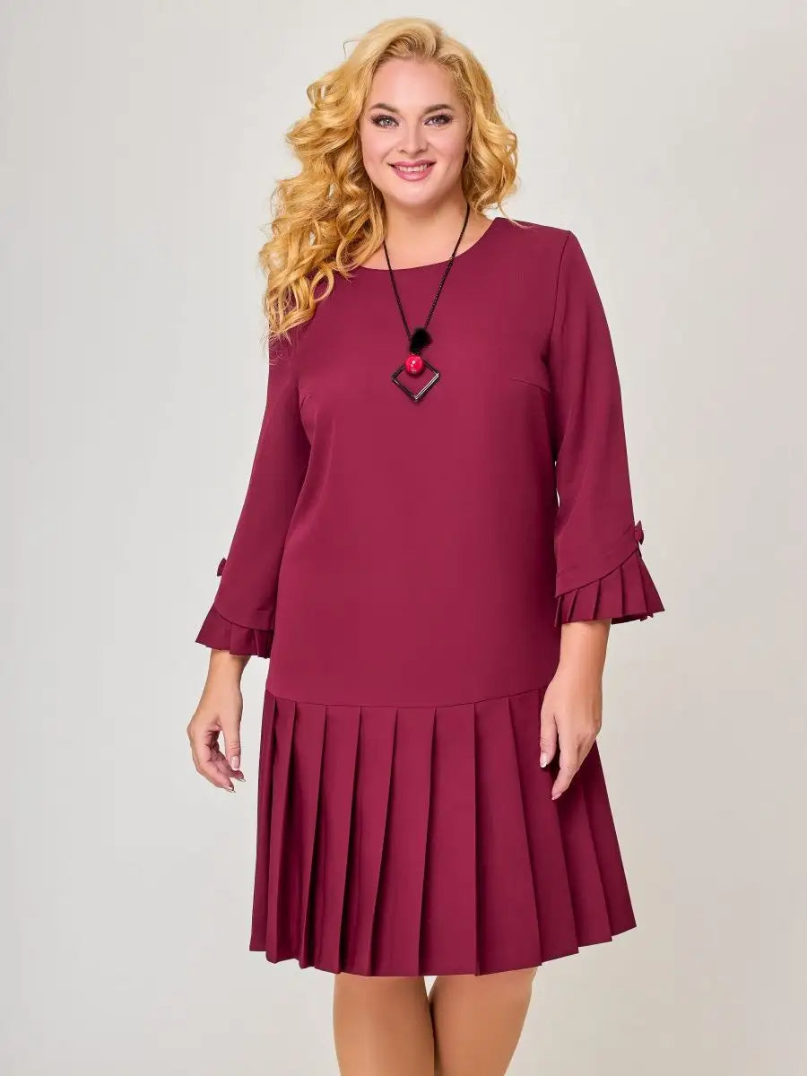 💌【S-5XL】👗 Vysoko kvalitné jednofarebné elegantné šaty 3832208