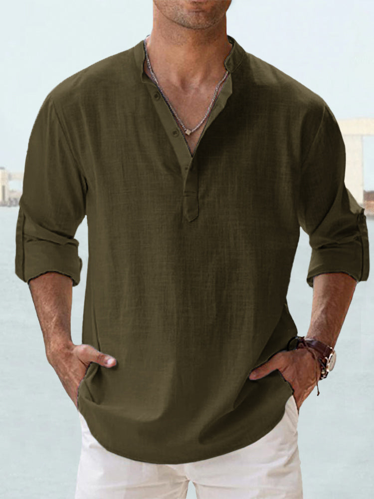 🤩【S-5XL】Tricou casual bărbătesc cu mânecă lungă, din bumbac și in 3705660