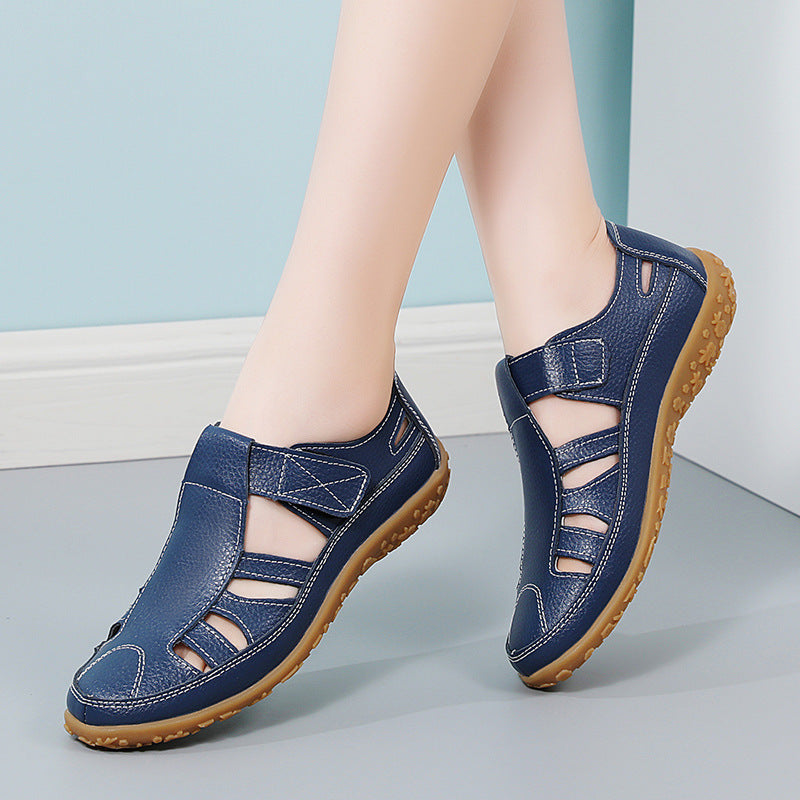 【35-43】 Letné ručne vyrábané retro mäkká podrážka na voľný čas sandále na suchý zips 3696770