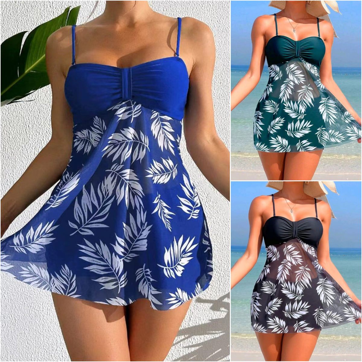 👙【S-XL】Letné nové módne plavky s potlačou a sieťovaným šifónom z mäkkého a priedušného materiálu 2025