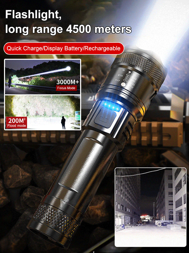 🔥 50 % ZĽAVA 🔥 - vysokosvietivá LED nabíjateľná taktická laserová baterka 3792096