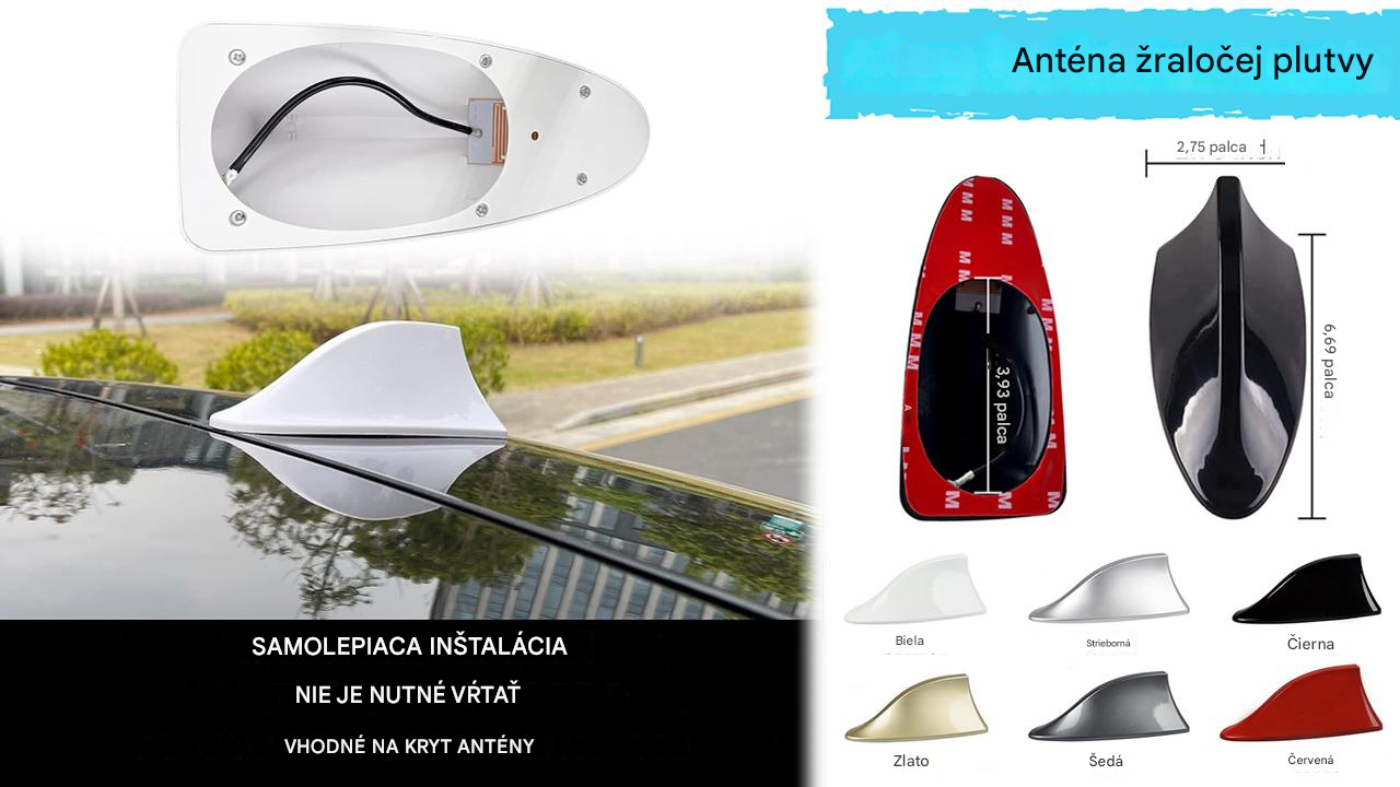 🚗🚗【kúpiť 1 a získať 1 zdarma】 💥Auto žraločia plutva anténa so žraločou plutvou s univerzálnou dekoráciou antény rádiového signálu