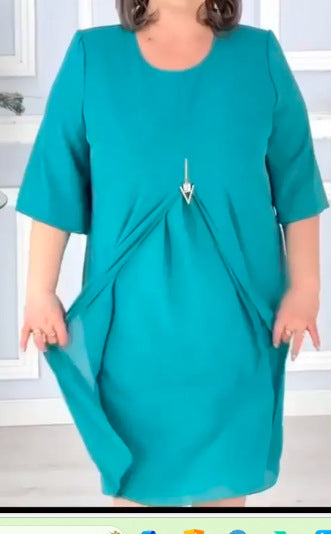 🔥🥰【S-5XL】2024 viacfarebné jednoduché šaty 3716710