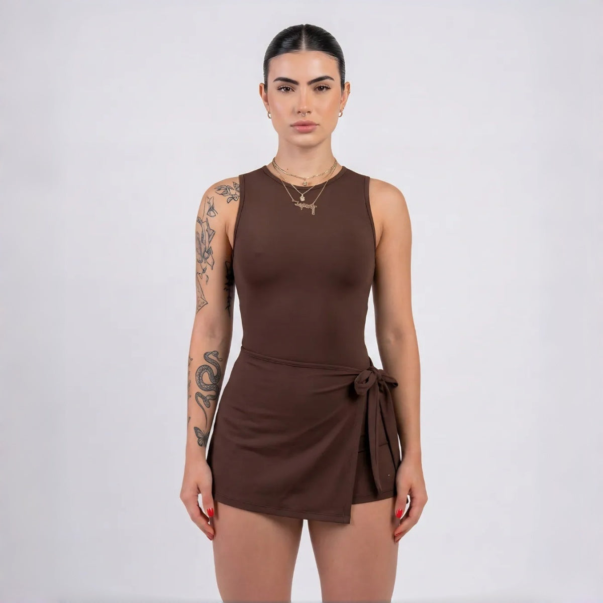 Vestido mono básico sin mangas para mujer, estilo deportivo informal de verano.