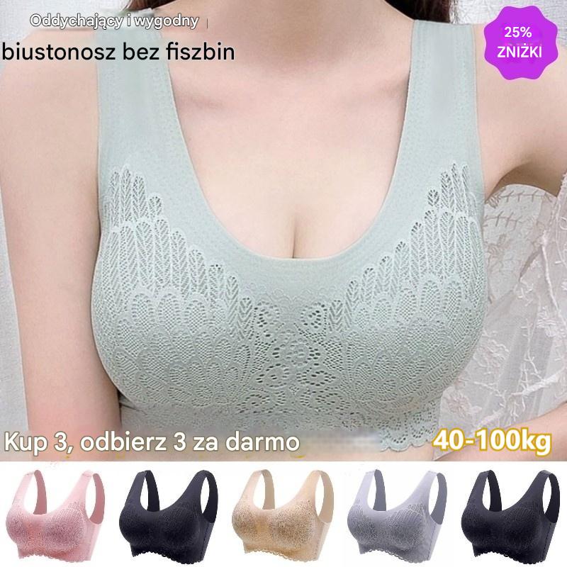 👙【3-dielna sada】Nová a vylepšená pohodlná čipkovaná podprsenka pre plnšie veľkosti, mäkké, pohodlné a priedušné bez deformácie
