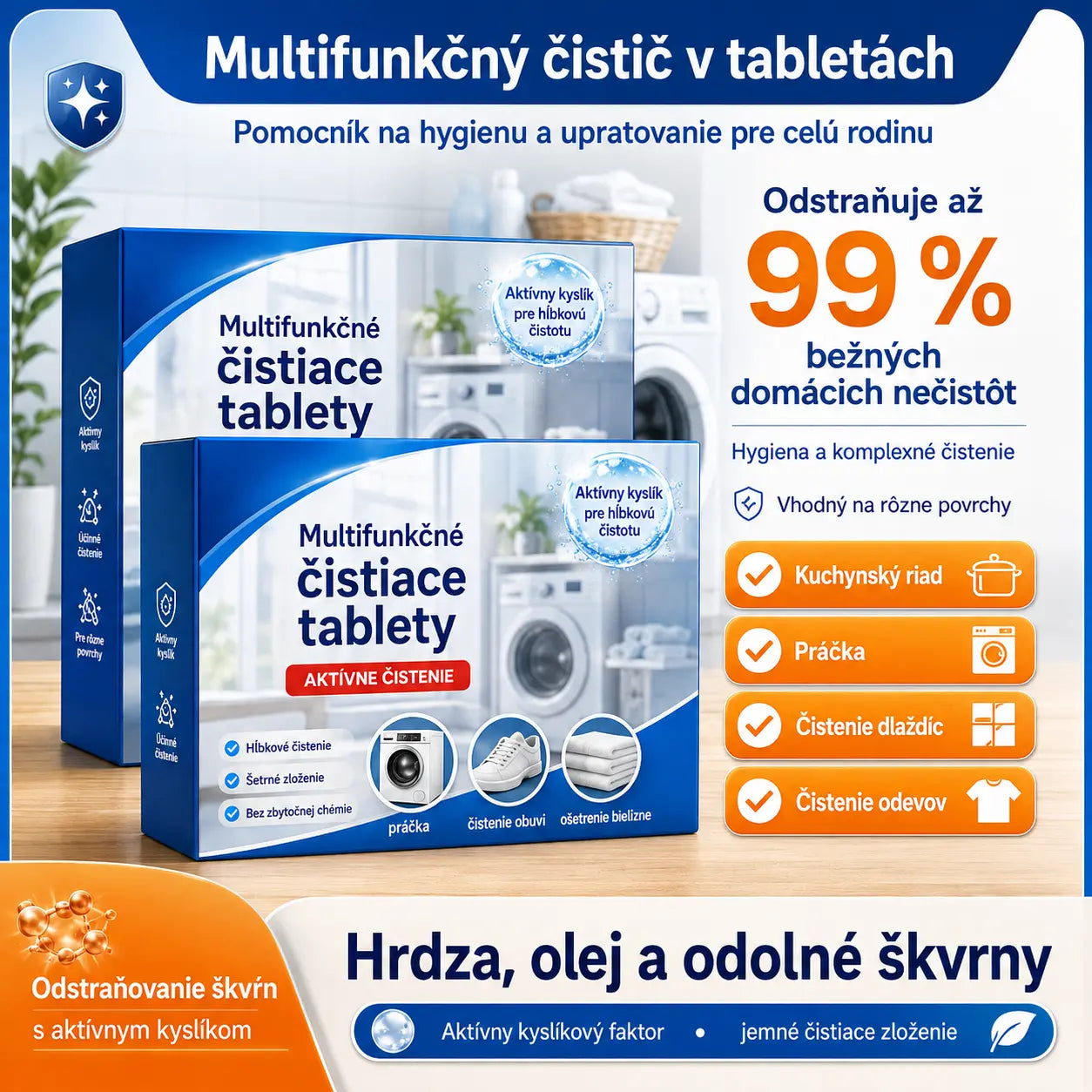 🔥【Kúpte si 2 krabice a získajte 2 zadarmo】✨【Rýchle čistenie】🔥Multifunkčné šumivé čistiace tablety pre domácnosť