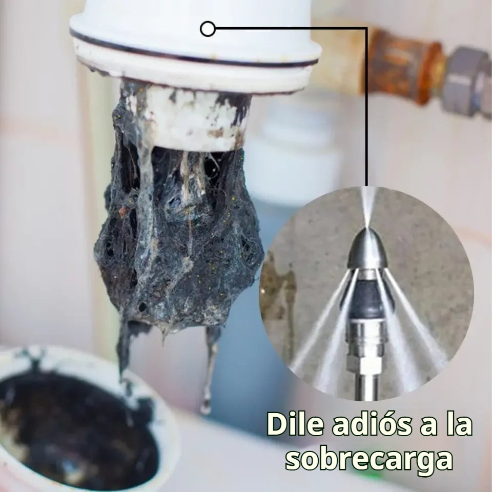 👨🦯🌊🛠️ 【SET de 2 piezas: Corta/Larga】🔥 Kit de boquillas de alta presión para desagües (Solución rápida)