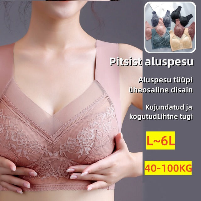 🔥【4 bucăți】👙【40-110 KG】 Sutien confortabil din dantelă fără cusături 3915987