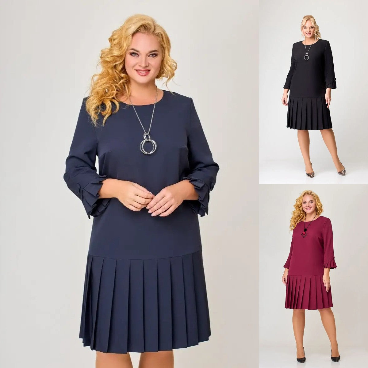 💌【S-5XL】👗Jarný výpredaj, kvalitné jednofarebné elegantné šaty, módne a pohodlné