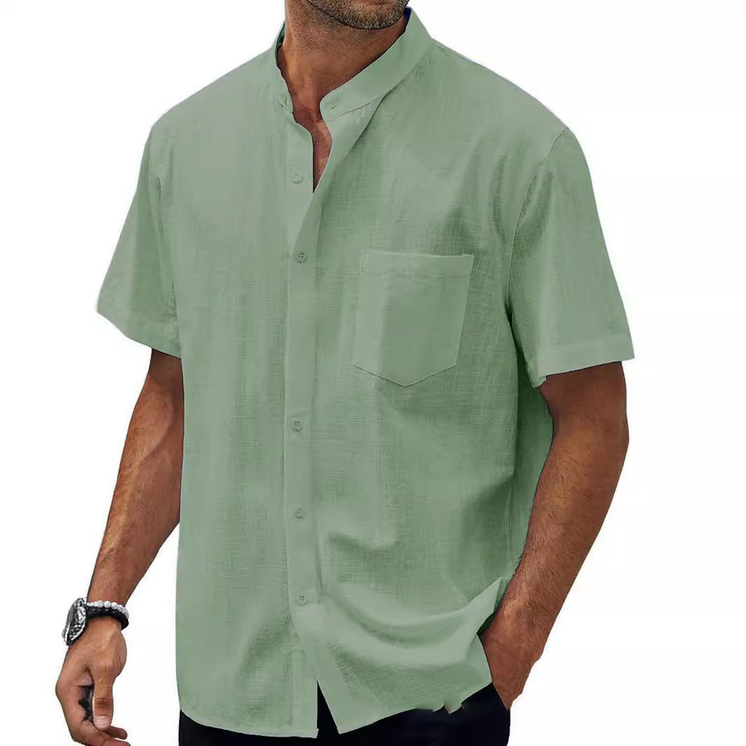 🎉【S-5XL】Cămașă bărbătească nouă, casual, din bumbac și in, mărime mare